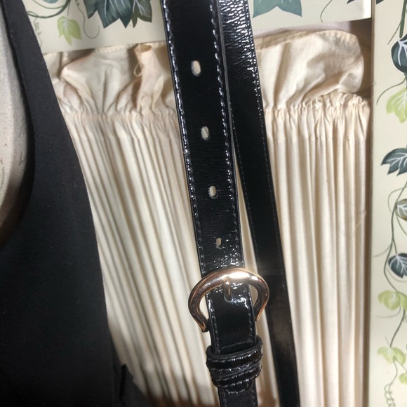 NWT-COLE HAAN STRAW/BLACK PATENT CROSS-BODY BAG - Picture 11 of 16